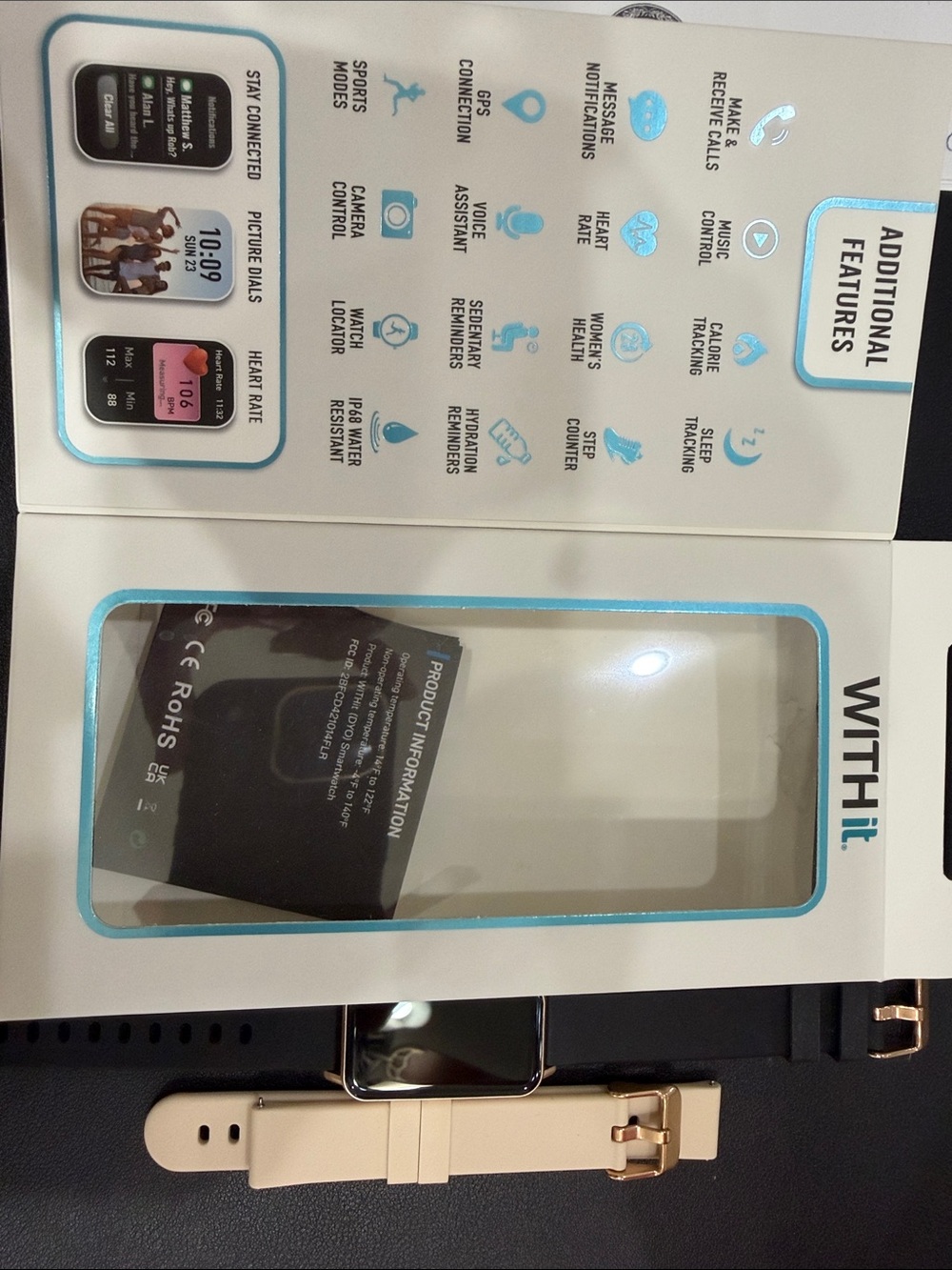 Smartwatch - Black and Beige Replacement Bands